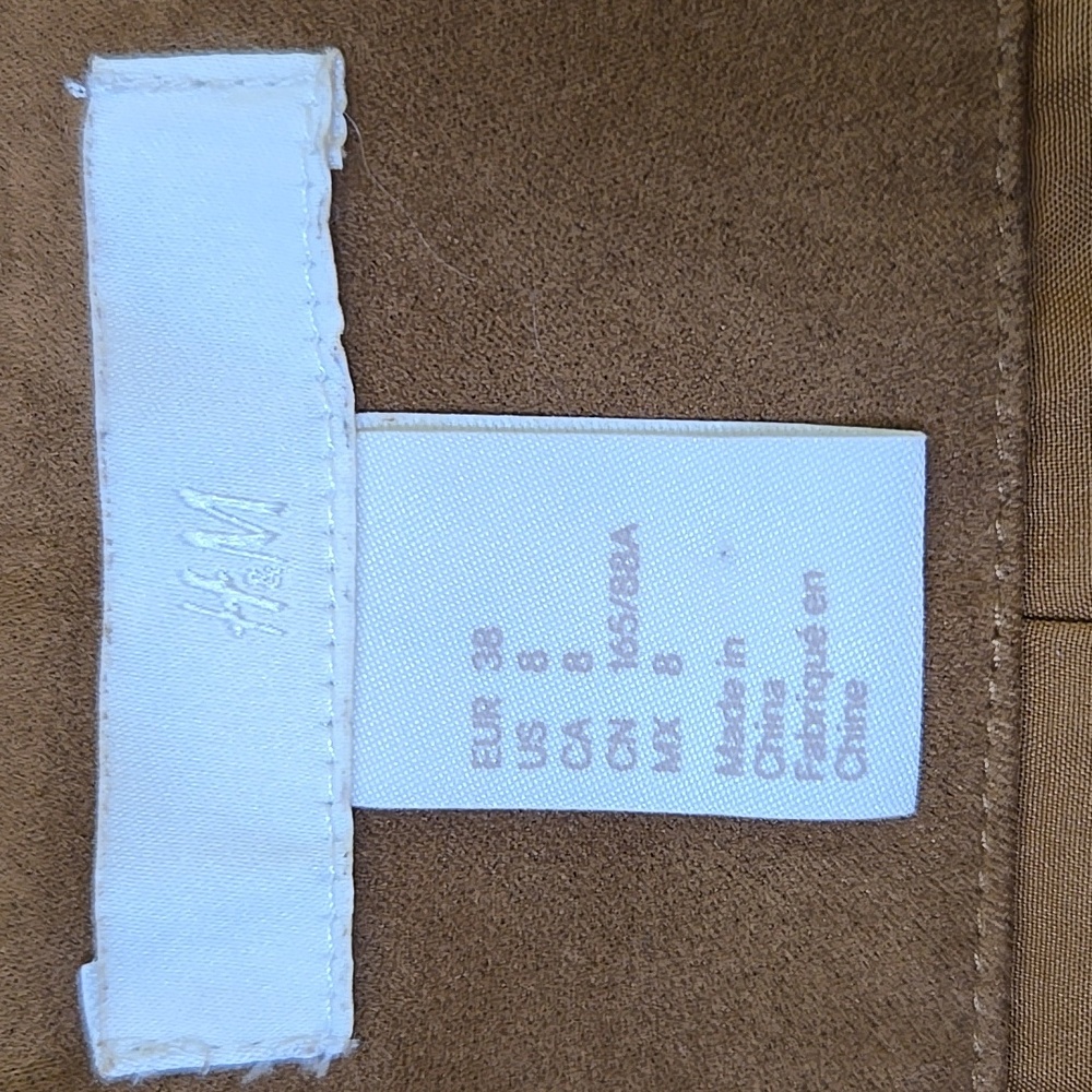 H&M Faux Suede Versatile Moto-Style Jacket with Gold-Brass Hardware EUC - 8 - Picture 10 of 11